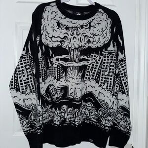 Lurking Class Graphic Black and White Sweater